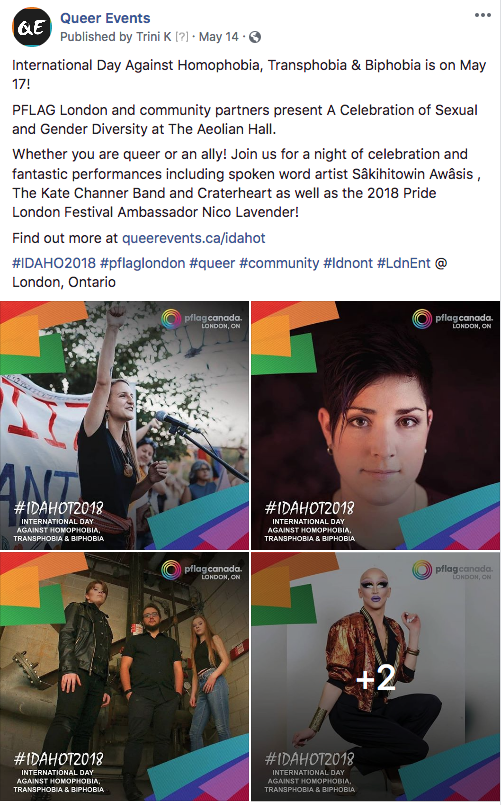 Facebook post for IDAHOT 2018
