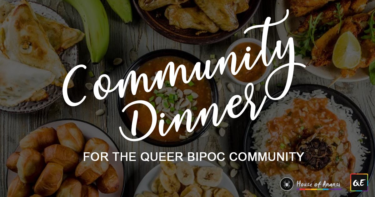 queerevents.ca - virtual bipoc event - queer community dinner
