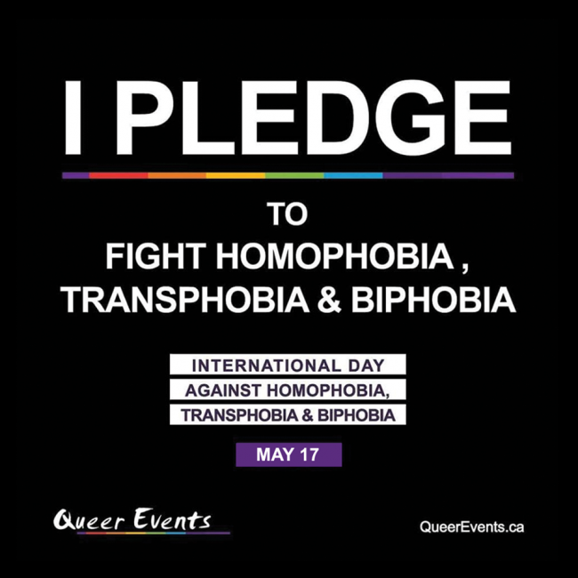 QueerEvents.ca - International Day Against Homophobia, Transphobia & Biphobia (IDAHOT)