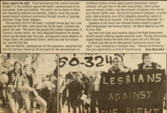 QueerEvents.ca - queer history - lesbians against the right march 1981